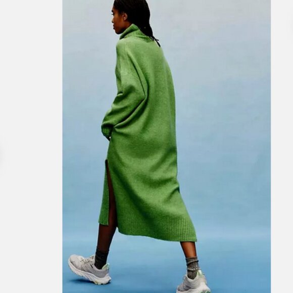 Anthropologie 3X Turtleneck Cocoon Sweater Dress Green Daily Practice NWT Plus - Picture 7 of 8